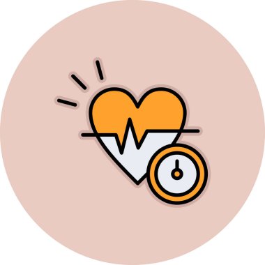 kalp atış hızı simgesi, basit vektör çizimi