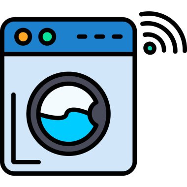 çamaşır makinesi ikon vektör çizimi