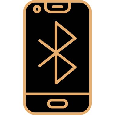 Bluetooth mobil uygulama simgesi. Ağ izolasyonu için akıllı telefon vektör simgesinin özet çizimi