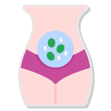 Bebek bezi, vektör, renkli düz simge