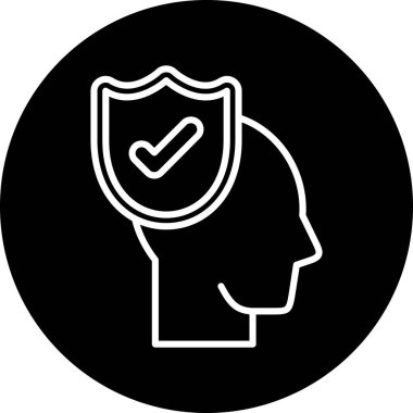 Kalkanı olan bir adamın vektör çizimi