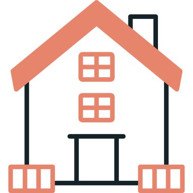 apartman binası simgesi ana hatları biçiminde