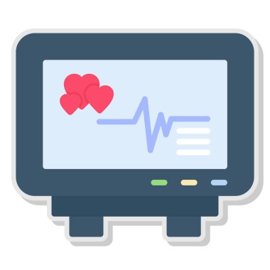 Kalp vektör simgesi ile monitörü izle