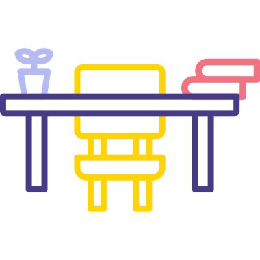 Masa. Web simgesi basit illüstrasyon