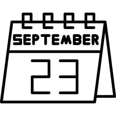 Takvim Eylül çizgisi simgesi tasarımı