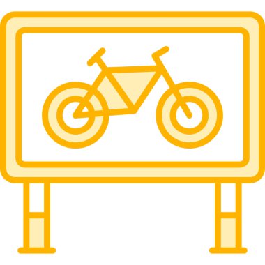 Bir bisiklet işareti simgesinin vektör illüstrasyonu