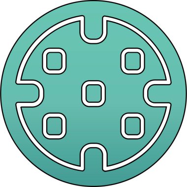 Mavi ve yeşil renkli dairesel bir desenin vektör çizimi