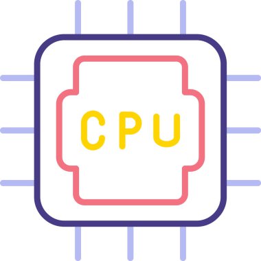 İşlemci. Web simgesi basit illüstrasyon