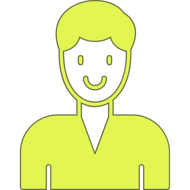 Sarı ve mavi renkli adamın vektör çizimi