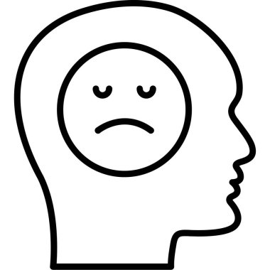 üzgün adam simgesi, vektör illüstrasyonu