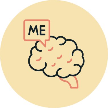 beyin ikonu vektör illüstrasyonu