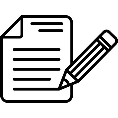 belge ve kalem simgesi, vektör illüstrasyonu