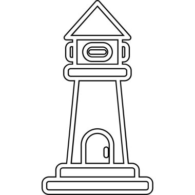 izole deniz feneri kulesi vektör tasarımı