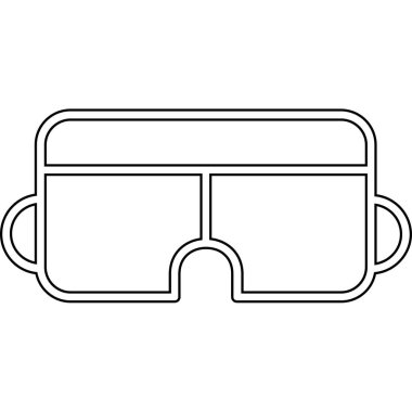 sanal gerçeklik gözlüğü ikonu. Web için sanal gerçeklik gözlüğü vektör simgesinin özeti