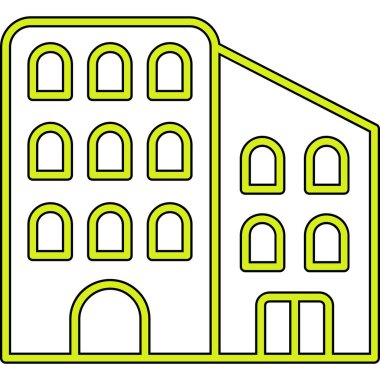 Bir bina simgesinin vektör illüstrasyonu