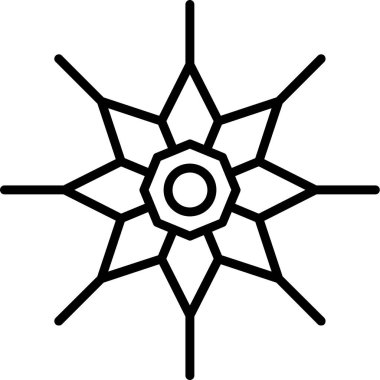 Kar Tanesi simgesi, Noel ve tatille ilgili vektör illüstrasyonu