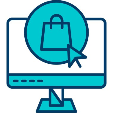 İnternet alışveriş simgesi, basit biçim tasarımı