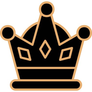 Taç simgesi. Taç vektör simgesi web için basit örnek