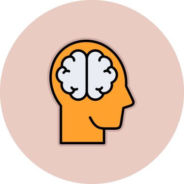 beyin ikonu vektör illüstrasyonu