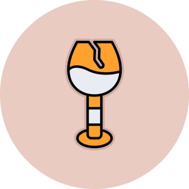 şarap cam ikonu vektör illüstrasyonu