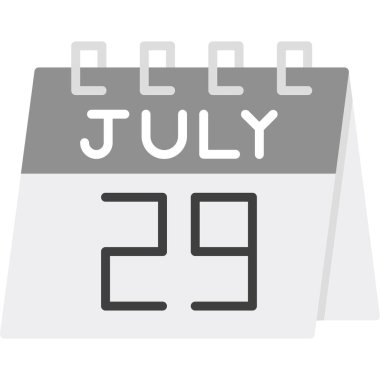 Ağustosun 25. Düz simge tasarımı, takvim, ay simgesi çizimi.