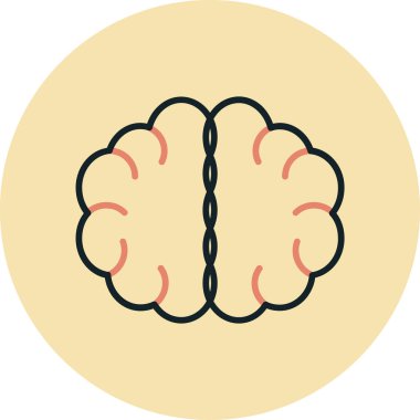 İnsan beyin simgesinin vektör illüstrasyonu