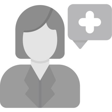 Hemşire vektör ikonu. düz biçim illüstrasyonu.