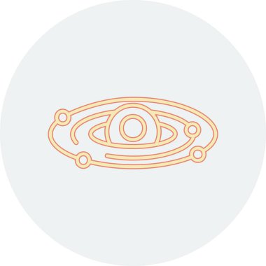 Yiyecek ve içecek ikonunun vektör çizimi. Yiyecek ve daire şeklinde stok simgesi çizimi.