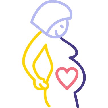 hamile kadın ikon vektör çizimi