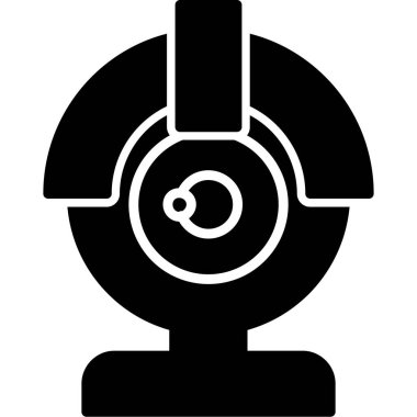 Dairesel dizaynlı siyah web kamerası