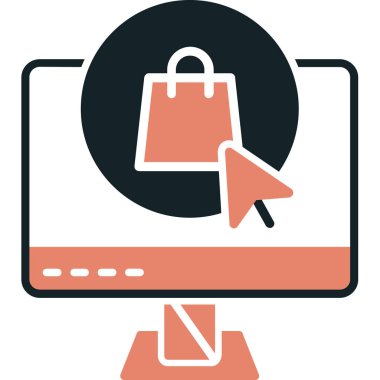 ecommerce alışveriş çantası simgesi düz stil