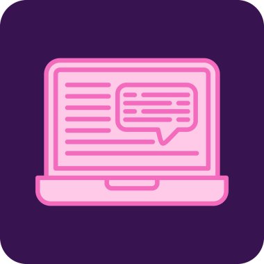 Konuşma balonlu bilgisayar. Web simgesi