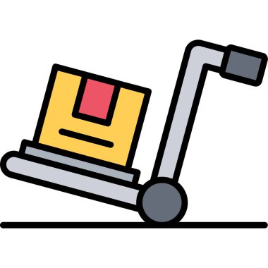 Elektrik süpürgesi simgesi renk ana hatları vektörü