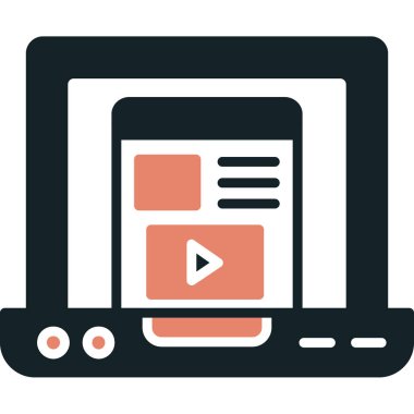 Video içerik vektör simgesi