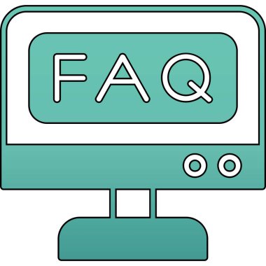 Soru ikonu. Web tasarımı için faq vektör simgesinin basit çizimi