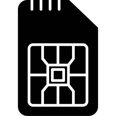 Sim kart yonga simgesi katı biçimli