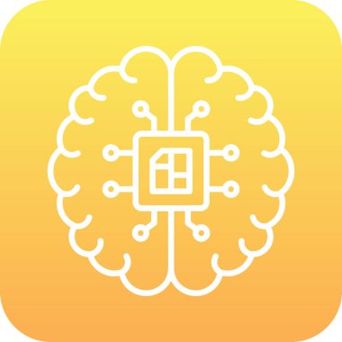 Beyin vektörü simgesi modern basit vektör illüstrasyonu