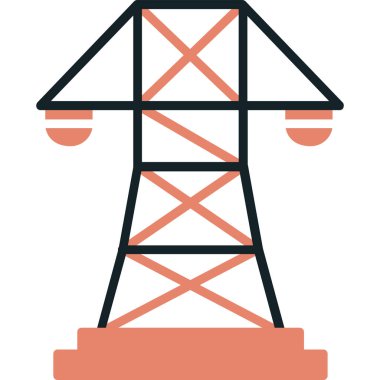 kule ikonu düz biçimli