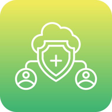 Eşsiz sigorta koruma vektör çizgisi simgesi