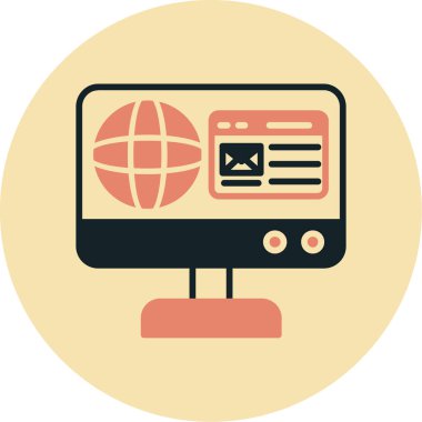 İnternet simgesi, basit vektör illüstrasyonu