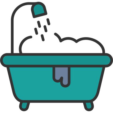 Küvet ikonu vektör illüstrasyonu