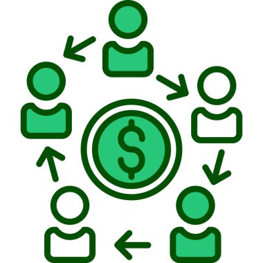 Para Döviz düz vektör simgesi