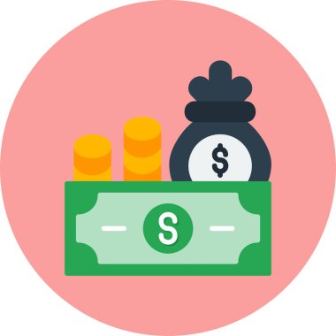 Dolar vektörü düz renk simgesi