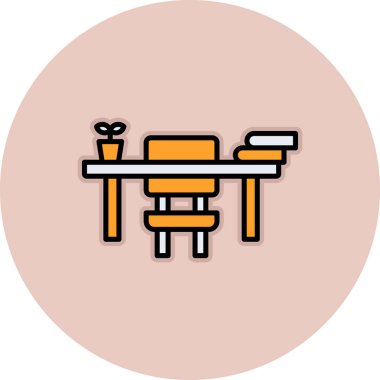 Modern b 'nin vektör illüstrasyonu sandalye ikonu yok