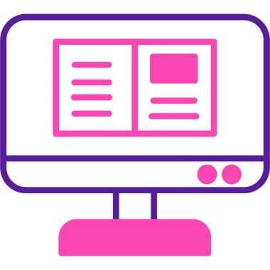 Bilgisayar. Web simgesi basit illüstrasyon