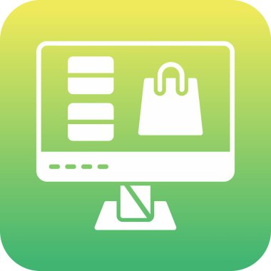 Asma kilit simgesine sahip alışveriş çantası, basit vektör illüstrasyonu