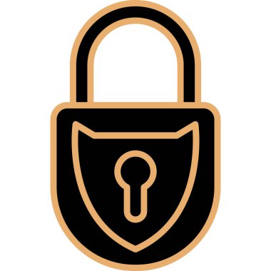 Kilit. Web simgesi basit illüstrasyon