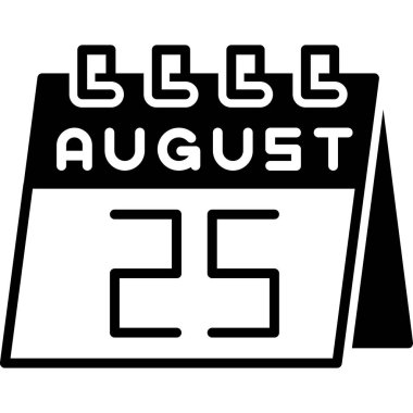 Ağustos takvim simgesi tasarım vektörü illüstrasyonu