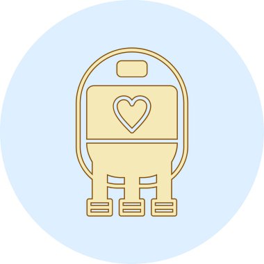 Kalp torbası vektör simgesi. Web ve uygulama tasarımı için illüstrasyon.