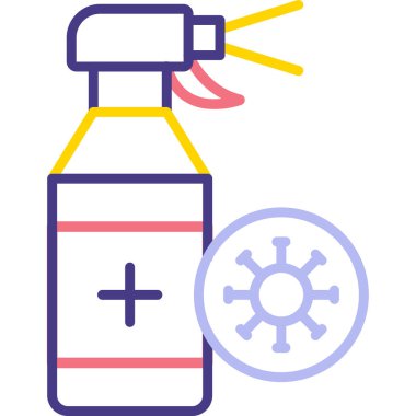 Antiseptik sprey ikonu, basit vektör illüstrasyonu